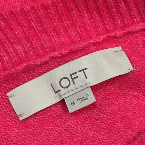 LOFT shimmer Star v neck wool blend sweater women’s sz M - Picture 6 of 10